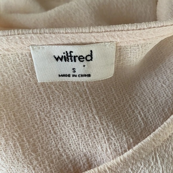 Wilfred Aritzia Pale Pastel Sheer Top Shirt Size Small Pink Ruffle Oversize Flow - Picture 4 of 4